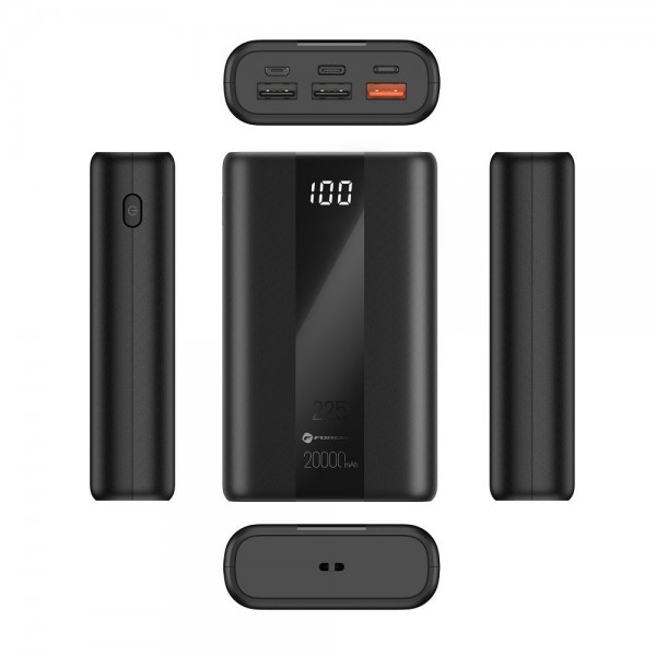 FORCELL Powerbank F-ENERGY P20K2 PD QC3.0 3A 22.5W 20000 mAh - CRNI FORCELL Powerbank F-ENERGY P20K2 PD QC3.0 3A 22.5W 20000 mAh - CRNI