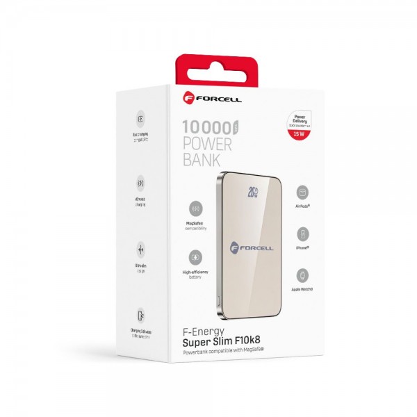 FORCELL Powerbank F-Energy SUPERSLIM sa magsafe F10K8 QC4.0 PD3.0 15W 10000mah - TITANIUM FORCELL Powerbank F-Energy SUPERSLIM sa magsafe F10K8 QC4.0 PD3.0 15W 10000mah - TITANIUM