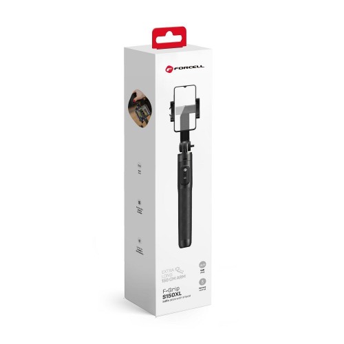 FORCELL F-GRIP S150XL selfie stick + daljinski upravljač TRIPOD - CRNI