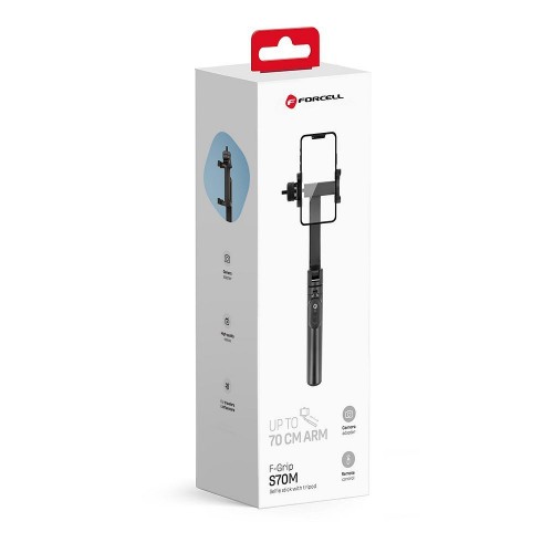 FORCELL F-GRIP S70M TRIPOD selfie stick + daljinski upravljač - CRNI
