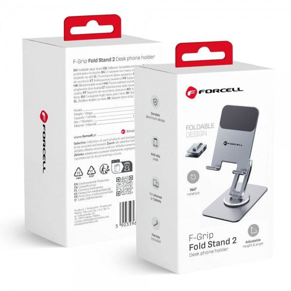 Forcell F-GRIP sklopivi stalak 2 360 STOLNI - sivi