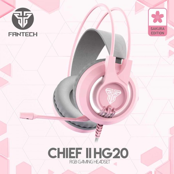 FANTECH SLUŠALICE ŽIČNE GAMING  2*3.5 mm + USB + MIKROFON CHEF II HG20 ROZA