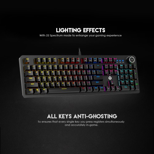 FANTECH TIPKOVNICA GAMING ŽIČNA POWER RED SW. MK853 V2 CRNA