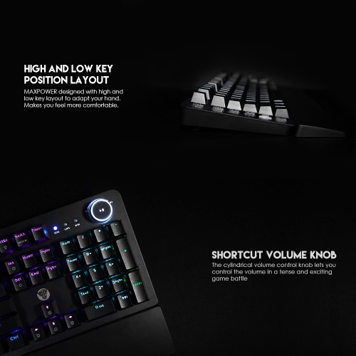 FANTECH TIPKOVNICA GAMING ŽIČNA POWER RED SW. MK853 V2 CRNA