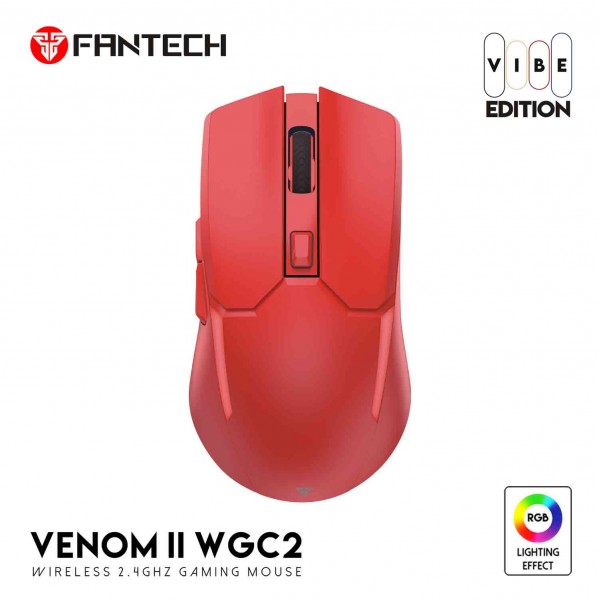 FANTECH MIŠ GAMING BEŽIČNI 4000 DPI VENOM II WGC2-RD VIBE CRVENI