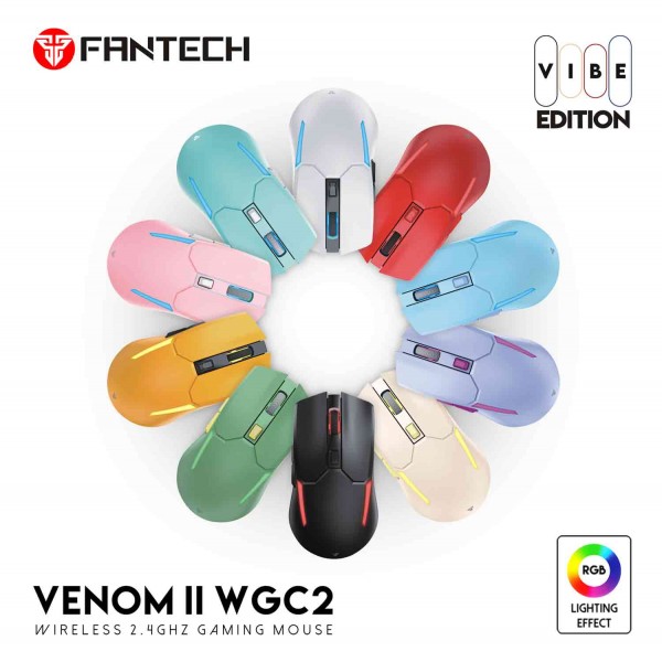 FANTECH MIŠ GAMING BEŽIČNI 2400 DPI VENOM II WGC2 MINT EDITION ZELENI