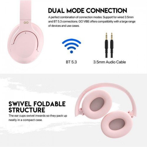FANTECH BLUETOOTH STEREO SLUŠALICE BT5.3 3,5mm GO VIBE WH05-PK ROZA