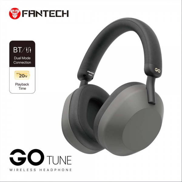 FANTECH BLUETOOTH STEREO SLUŠALICE BT5.3 3,5mm + TIP C GO TUNE WH06 TAMNO SIVE