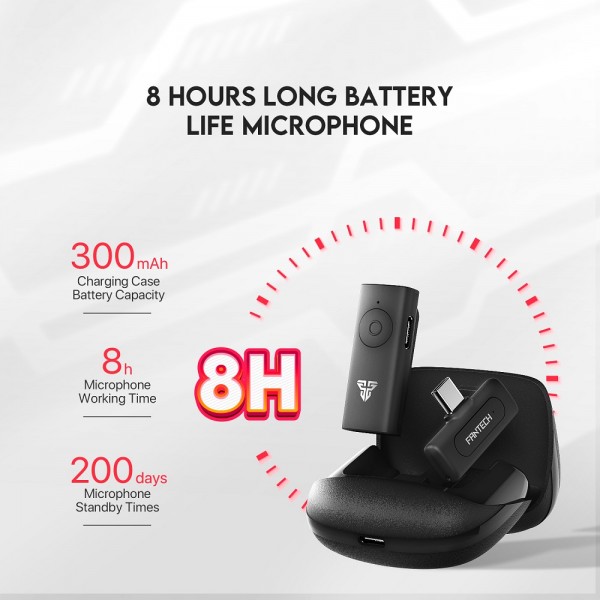 FANTECH MIKROFON BEŽIČNI LAVALIER LEVIOSA AIR WMV11L LIGHTNING CRNI