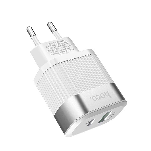 HOCO adapter/punjač - 1xUSB QC 3.0 + 1xUSB Type C PD 2.0 C58A