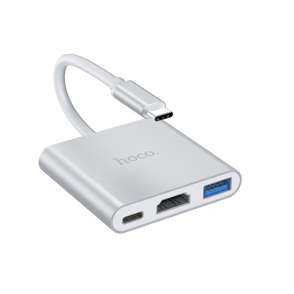 HOCO HUB HB14 Type C adapter (Type C to USB3.0 + HDMI+ Power Delivery PD67W)