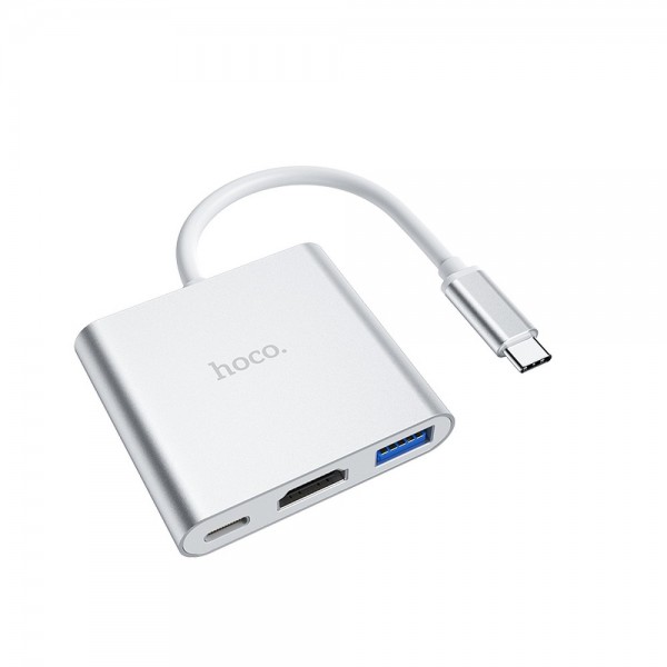 HOCO HUB HB14 Type C adapter (Type C to USB3.0 + HDMI+ Power Delivery PD67W)