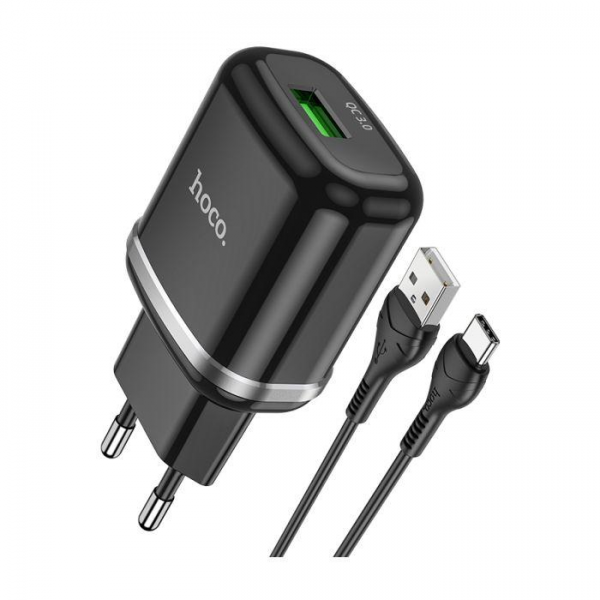 HOCO adapter/punjač - 18W 1x USB QC3.0 + Type-c kabel N3 set
