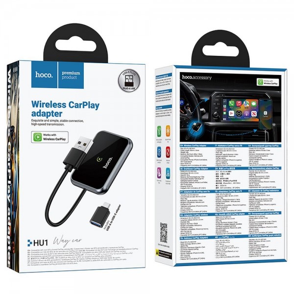 HOCO Wireless CarPlay adapter USB A / USB C HU1