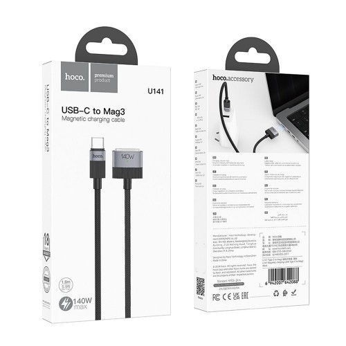 HOCO USB C NA Mag3 KABEL 5A 140W Magnetic 1.8m U141