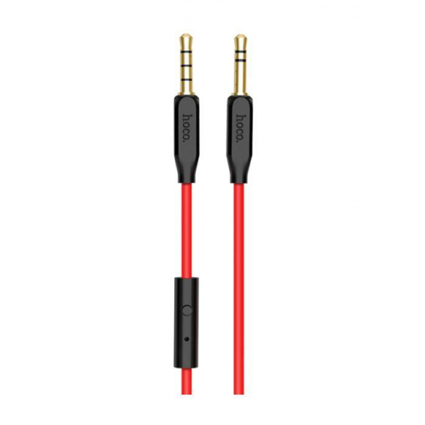 HOCO AUX audio kabel + mikrofon UPA12 crveni - 1 metar