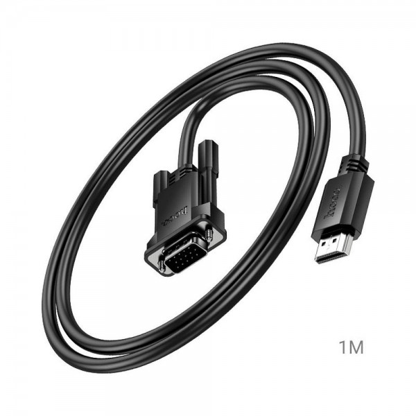 HOCO HDMI (M) na VGA (M) kabel HD 1080p2M US12 - CRNI