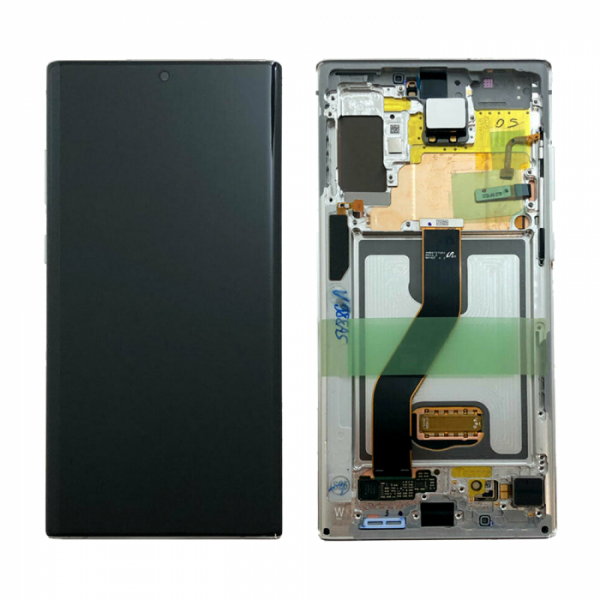 LCD Samsung NOTE 10 PLUS,N975 + touch + okvir original EU srebrni (Aura Glow)