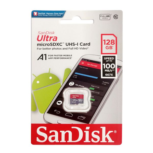 SANDISK MEMORIJSKA KARTICA MicroSDHC ULTRA 100MB/s 128GB CL10