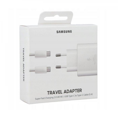 Original kućni punjač - Samsung TA845 45W - USB Type C + USB Type C na USB Type C kabel bijeli