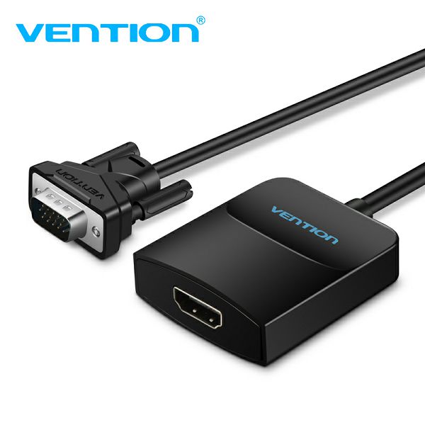 VENTION ADAPTER KONVERTER VGA NA HDMI + MIKRO I 3.5 mm AUDIO 0.15 m ACNBB CRNI
